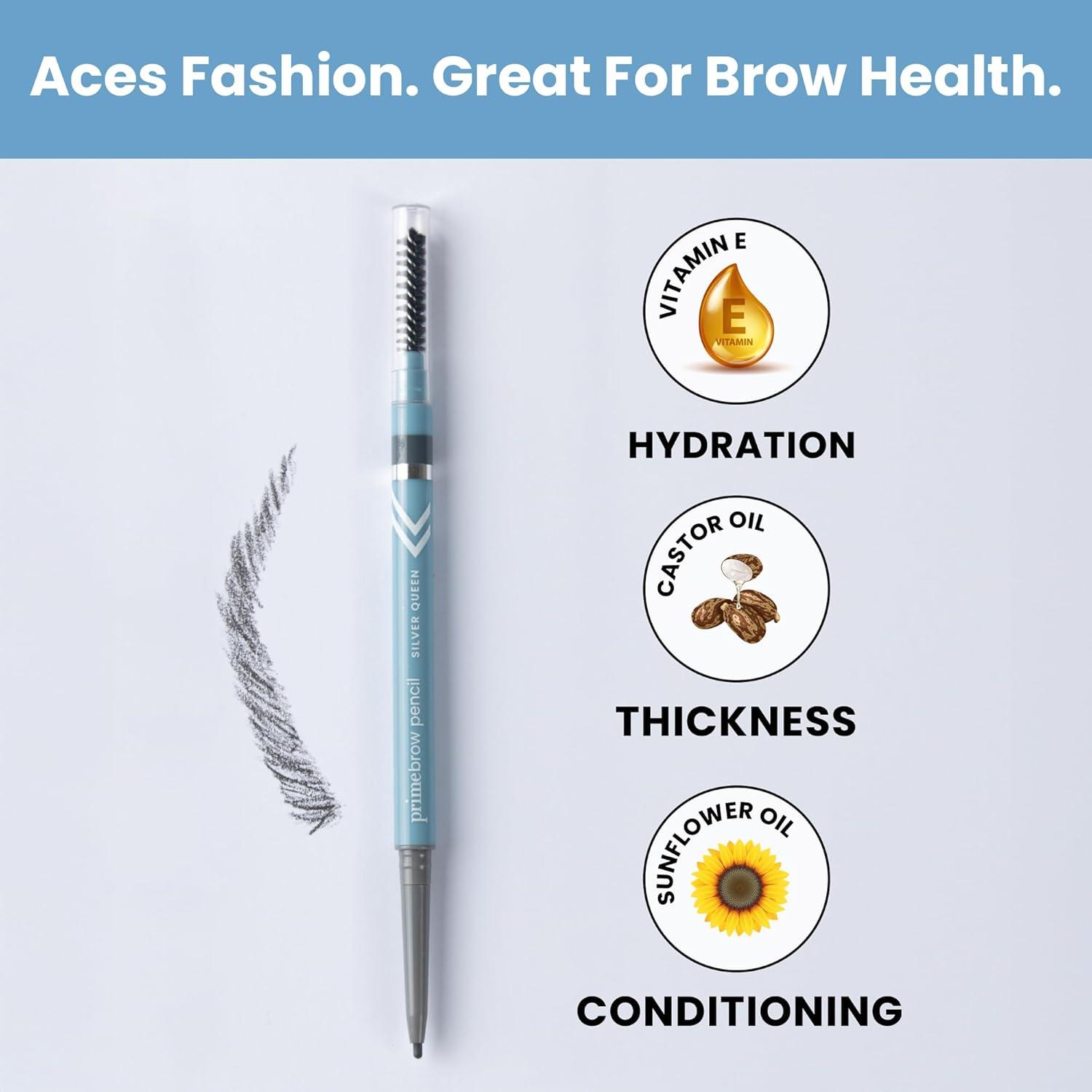imagePrime Prometics PrimeBrow Pencil for Mature Women UltraPrecise Tip for Natural HairLike Strokes SmudgeProof amp LongLasting Wear Great for Thinning Sparse or Graying Brows Ash BrownBlonde